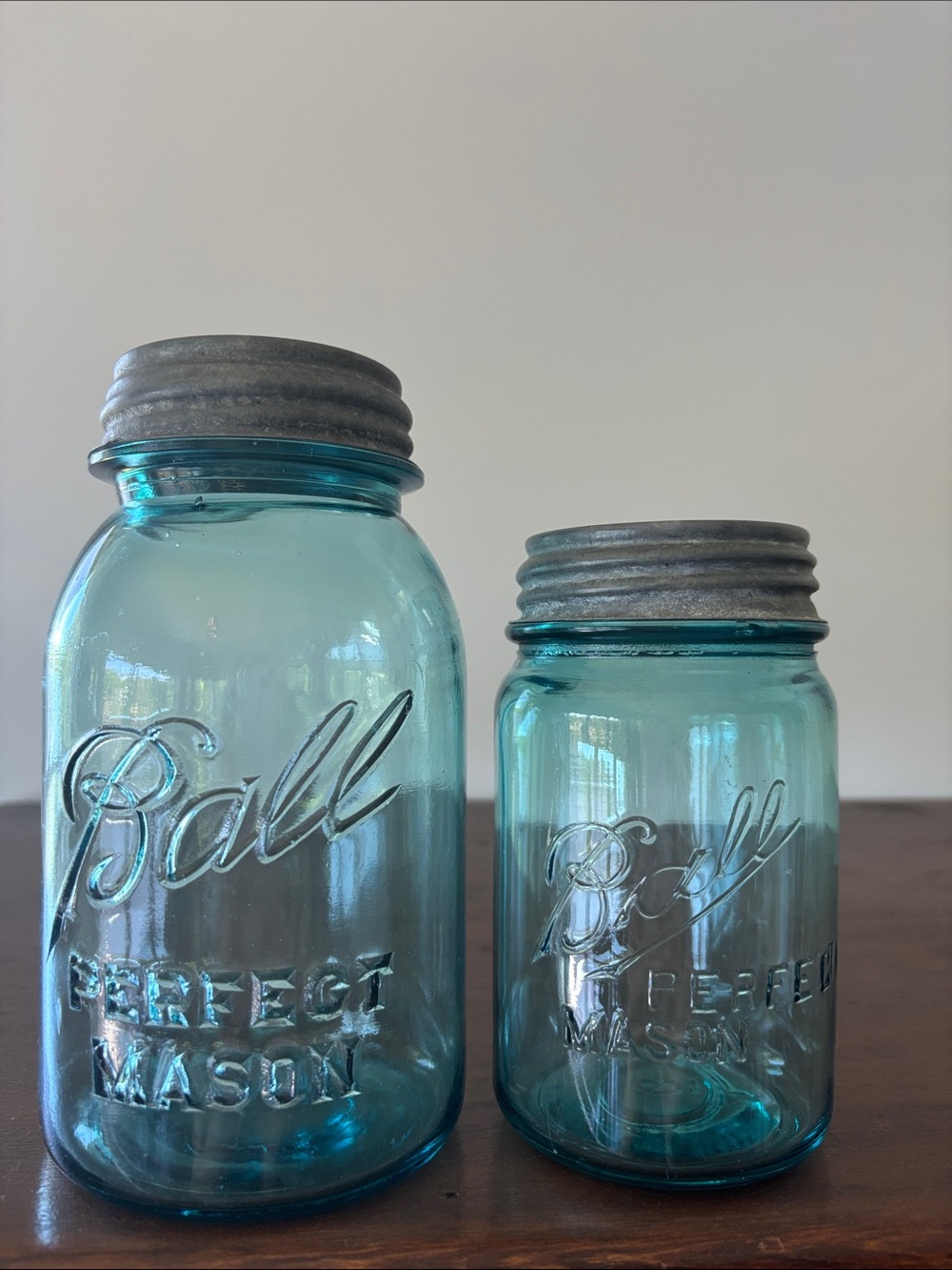 Aqua Glass Ball Mason Jars